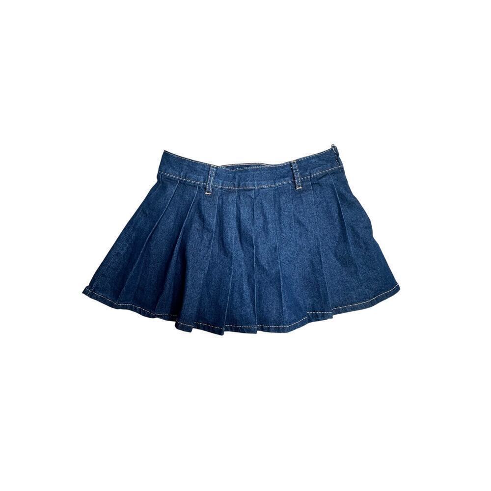 Flying Angel Women’s Denim Skort 5/27 Pleated Mini Skirt w/ Built-In Shorts